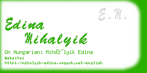 edina mihalyik business card